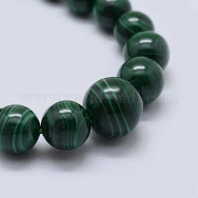 Натуральный малахит с вышитыми бисером NJEW-F218-01B-1