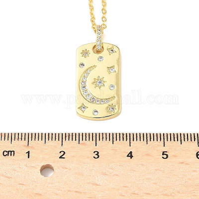 Ожерелья с подвеской из латуни с микропаве и прозрачным кубическим цирконием для женщин NJEW-S449-01C-G-1