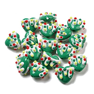 Ручная роспись акрилом с эмалевыми бусинами MACR-D031-06G-1