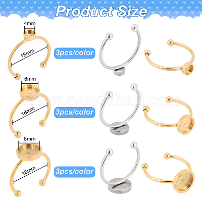 18 шт. 6 фурнитуры для манжет из нержавеющей стали 201 STAS-BC0003-42-1