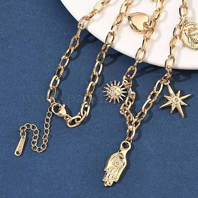 Женские нагрудные ожерелья с подвеской в виде руки NJEW-B151-02G-1