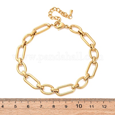 Браслеты на ногу из овальной цепи из нержавеющей стали 304 AJEW-A057-12G-1