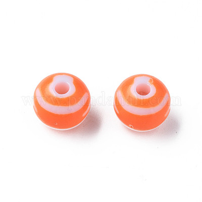 Непрозрачные полосатые акриловые бусины MACR-S373-27A-04-1