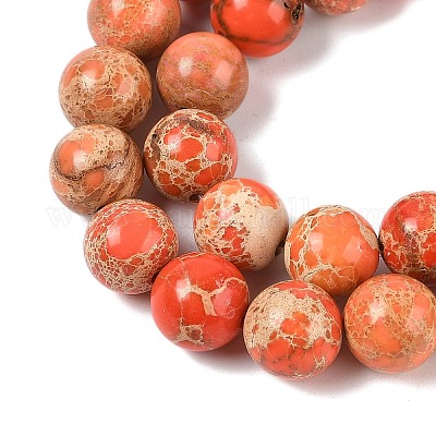 Нити бусин из окрашенного натурального регалита/императорской яшмы/морского осадка яшмы G-B124-C01-18-1