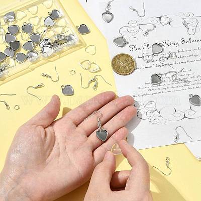 Наборы для самостоятельного изготовления сережек-сердечек DIY-FS0009-18-1