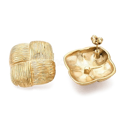 Серьги-гвоздики из нержавеющей стали 304 с ионным покрытием (IP) EJEW-G395-39G-1