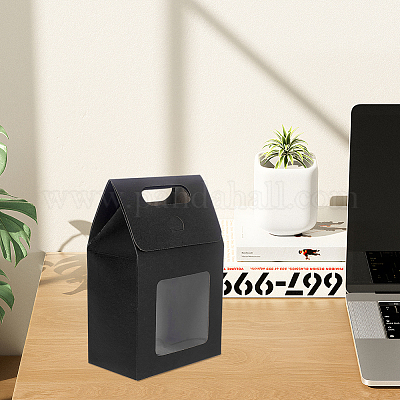 Прямоугольные подарочные коробки для хранения бумаги с прозрачным окном CON-WH0095-60-1