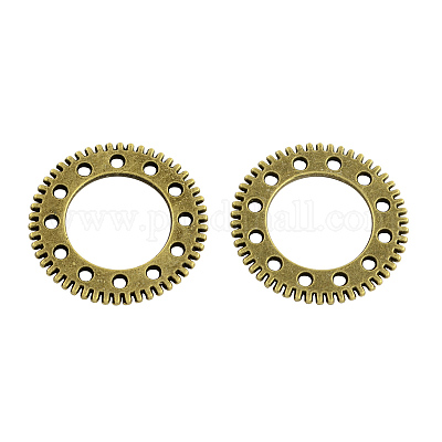 Стимпанк тема передач зубчатая тибетском стиле сплава соединительные кольца TIBE-3568-AB-FF-1