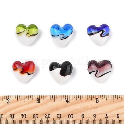 24шт 6 цвета бусины лэмпворк ручной работы LAMP-FS0001-35-1