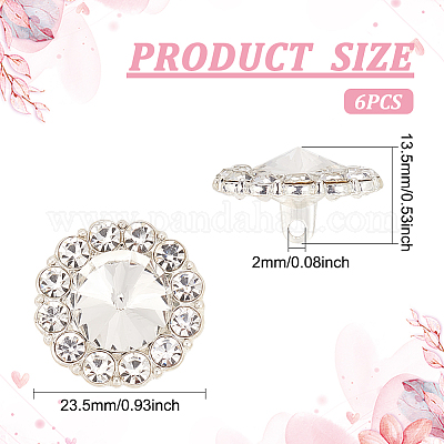 6 шт. пуговицы со стразами из сплава BUTT-FG0001-09B-1