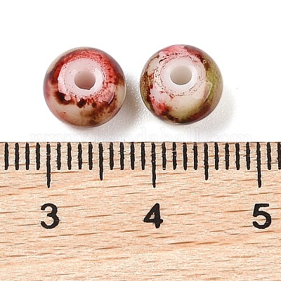 Непрозрачные с напылением стеклянные бусины GLAA-G118-01U-1