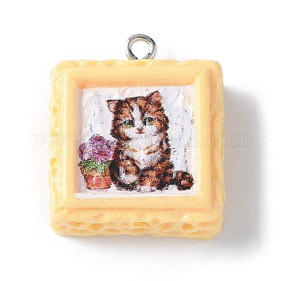 Подвески из непрозрачной смолы RESI-Z033-02P-D-1