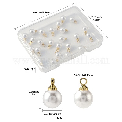 24 шт. подвески из АБС-пластика с имитацией жемчуга KK-FS0001-78-1