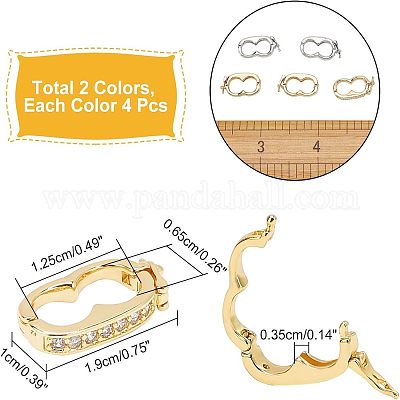 8 шт. 2-х цветная латунная застежка-крутилка в виде арахиса KK-CA0003-05-1