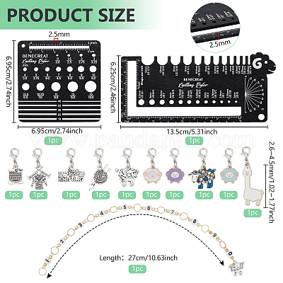 Деревянные линейки для вязания DIY-BC0013-26-1