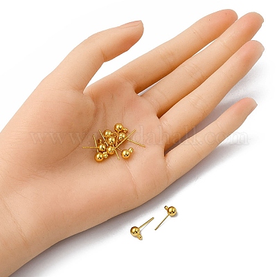 Латунный шар сообщение уха шпильки KK-YW0001-11G-1