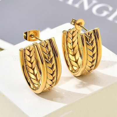 Серьги-гвоздики из нержавеющей стали 304 EJEW-G423-04G-1