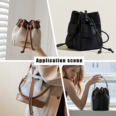  WADORN 2pcs 2 Colors PU Leather Drawstring for Bucket