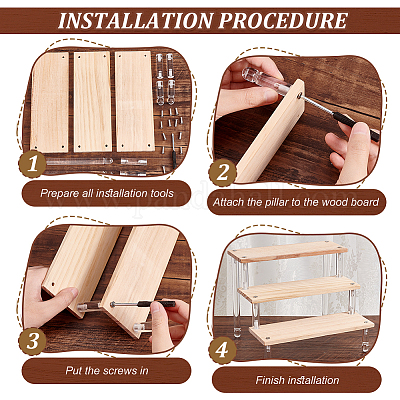 Présentoir étagère En Bois Et Acrylique - 1 à 5 Niveaux (taille 20 Cm) - Pour Rangement Déco, Cosmétiques, Collection - 2