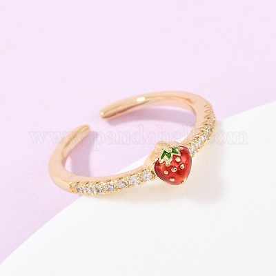 Регулируемые манжетные кольца с микропаве из кубического циркония из латуни RJEW-C139-14B-G-1