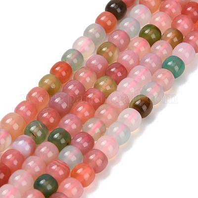 Нити из натуральных бусин агата янь-юань G-F814-B02-1