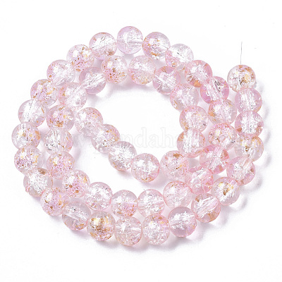 Прозрачные окрашенные распылением кракле стеклянные бусины GLAA-N035-03C-A06-1