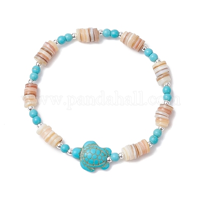 3шт. браслеты из натуральных пресноводных ракушек с бусинами BJEW-JB11804-1