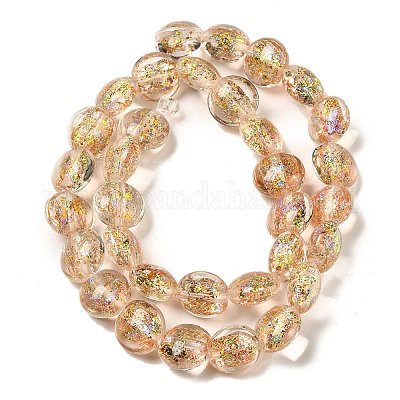 Нити стеклянных бусин из дихроичной фольги ручной работы DICH-U001-11E-1