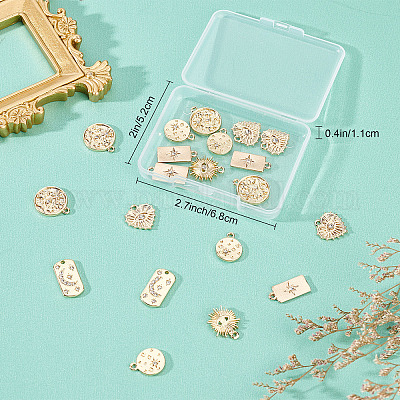 SUNNYCLUE 1 Box Valentine's Day Charms Heart Charm Rose Beads Charm Heart Love Charms Bulk Assorted Heart Charms Collection Valentine Charms for