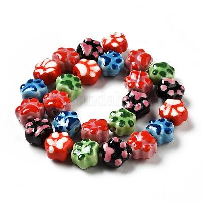 Ручной печатный шарики фарфора PORC-F005-02-1