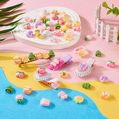 60 шт. 10 стиля кабошонов из непрозрачной смолы с лесной тематикой CRES-TA0001-23-1