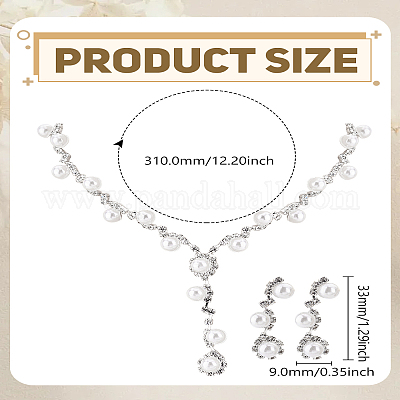 Комплект из ожерелья и серег из сплава со стразами&nbsp;SJEW-LP0001-45-1