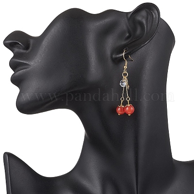 Серьги-подвески «кошачий глаз» из нержавеющей стали 304 EJEW-JE06498-02-1