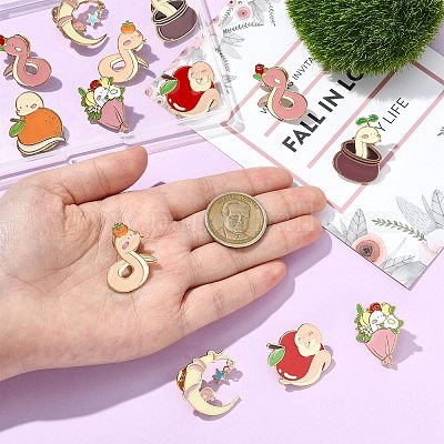 14 шт. 7 шт. эмалевые булавки в виде змеи JEWB-CJ0001-55-1