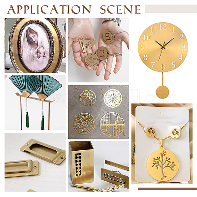 Ahademaker 4шт 2 стильные латунные и медные листы KK-GA0001-45-1