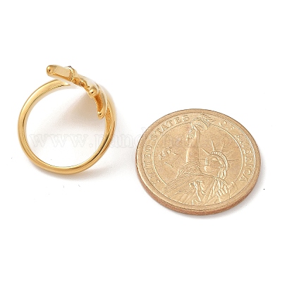 Кольца для женщин из нержавеющей стали 304 со стразами RJEW-M048-02G-1