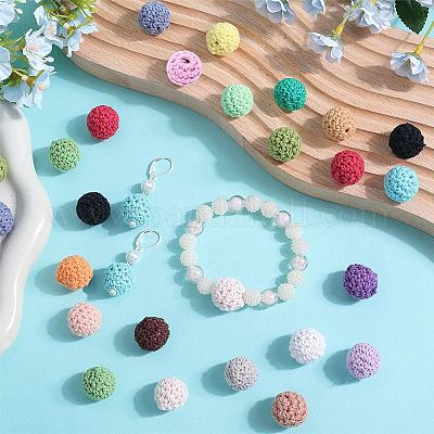 40 шт. 20-х цветные бусины из органической шерстяной ткани&nbsp;FIND-SC0009-18-1