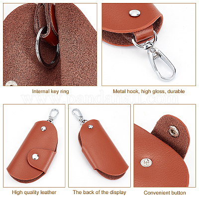 Genuine Leather Key Case Universal Car Keychain Holder Multifunctional Coin Organizer Pocket Key Fob Protector Wallet Pouch