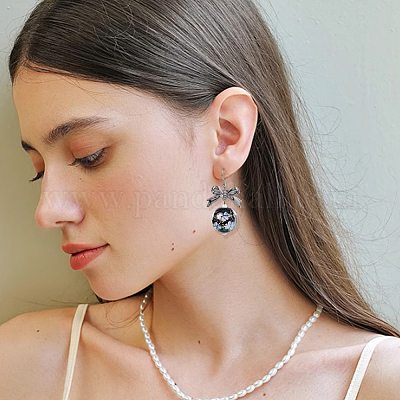 10 шт. бусины-лэмпворк ручной работы с внутренним цветком LAMP-PA0001-02A-1