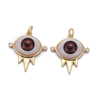 Латунные микропаве прозрачные подвески с фианитом ZIRC-Z011-34A-1