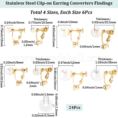 24 шт. 4 стиля 316 хирургическая нержавеющая сталь клипсы конвертеры фурнитура STAS-SC0010-35G-1
