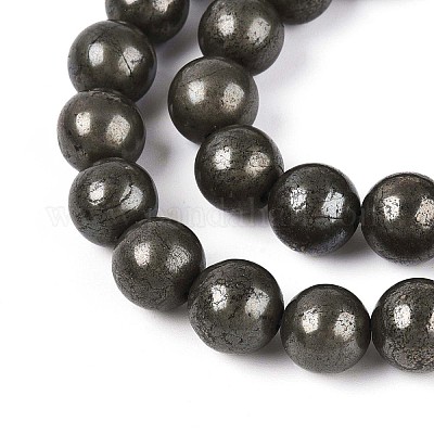 Природного пирита бисер нитей G-S249-01-10mm-1