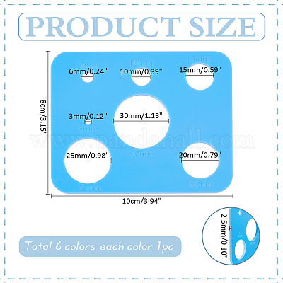 6шт 6-х цветный акриловый шаблон для кукольных глаз DIY-PH0023-10-1
