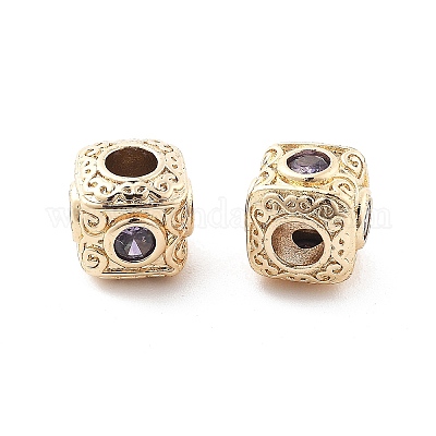 Латунные микро проложить кубического циркония бусы KK-R216-17KCG-02-1