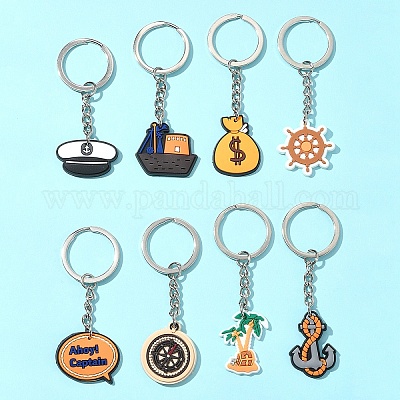 8шт 8 стиля мультяшный ПВХ брелок-подвеска KEYC-FS0001-07-1