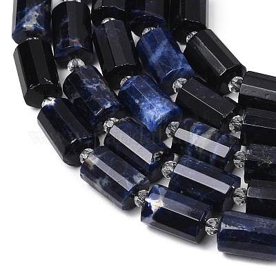 Природный содалит бисер нитей&nbsp;G-G453-E06-10x14mm-1