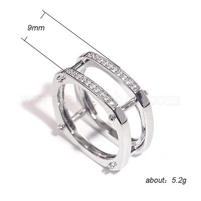 Кольца для пальцев в стиле панк из латуни с микропаве из кубических цирконий FS-WGB4276-04-1