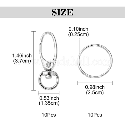 10 шт. железные поворотные застежки-крючки IFIN-YW0003-39-1