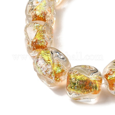 Нити из фольгированных бусин лэмпворк ручной работы FOIL-C002-01D-1