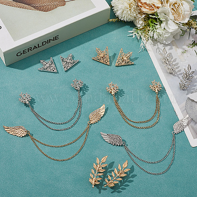 Сплав горный хрусталь подвесные цепочки броши и воротник-галстук pis&nbsp;JEWB-CY0001-02-1